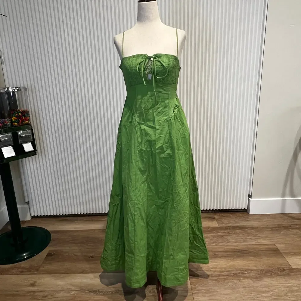 FREE PEOPLE Women's Fifi Midi Dress Size S In Green